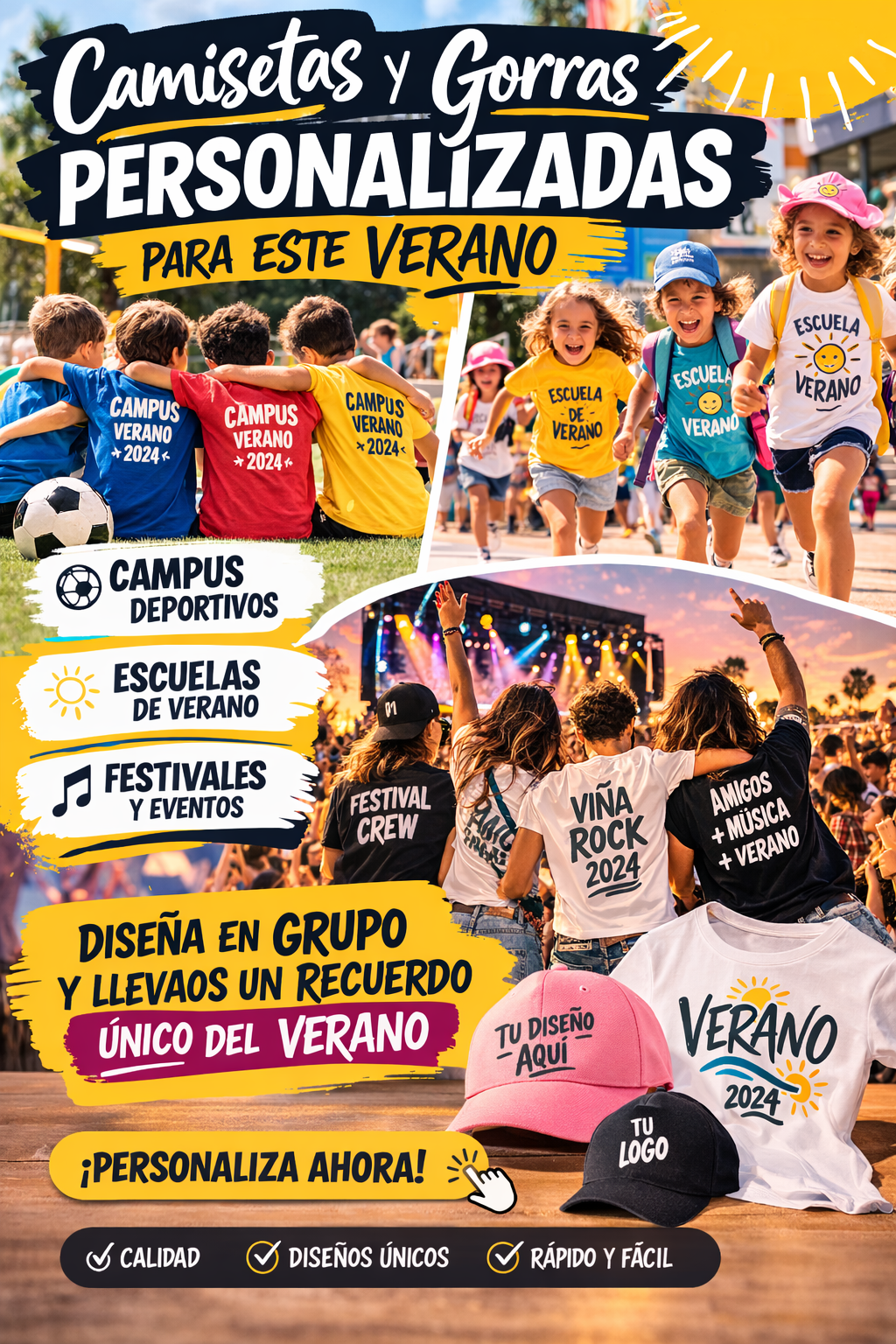 Camisetas personalizadas para escuelas, academias y campus